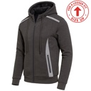 Charcoal XXL Men's Sherpa Fleece-Lined Reflective Tech Full Zip Hoodie (S to 3XL)